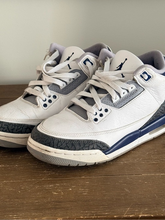 Jordan Other - Jordan Kids White, Gray and Navy Retro 3 Sneakers
